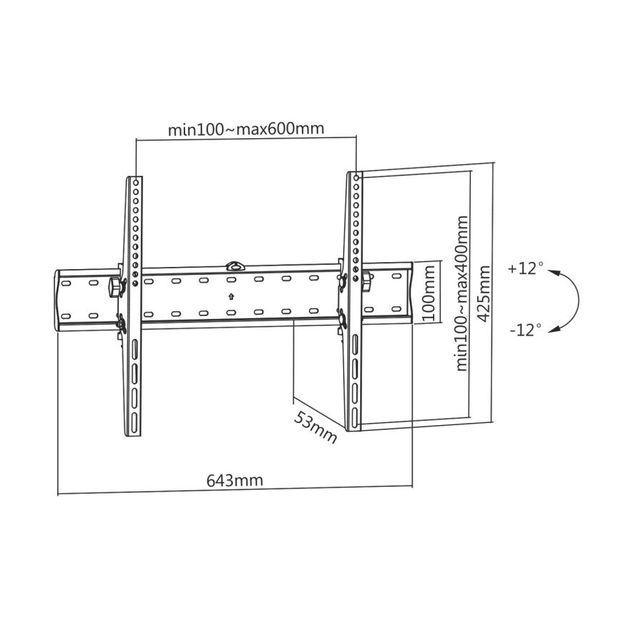 MK FLORIA MKF-23DN640 - Podesivi zidni nosač za TV 80" crna