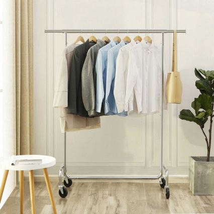 Mobilni garderobni stalak JEAN 110/150x160x45 cm srebrni