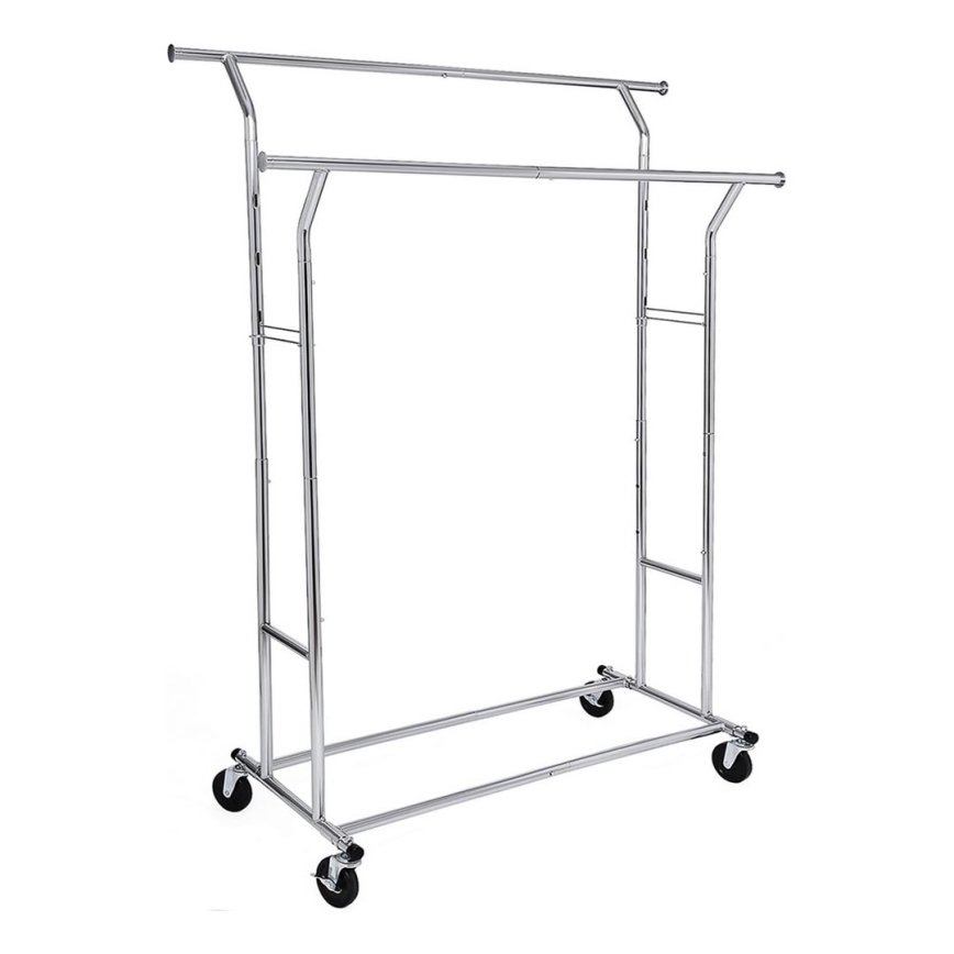 Mobilni stalak za odjeću LINEA, srebrni