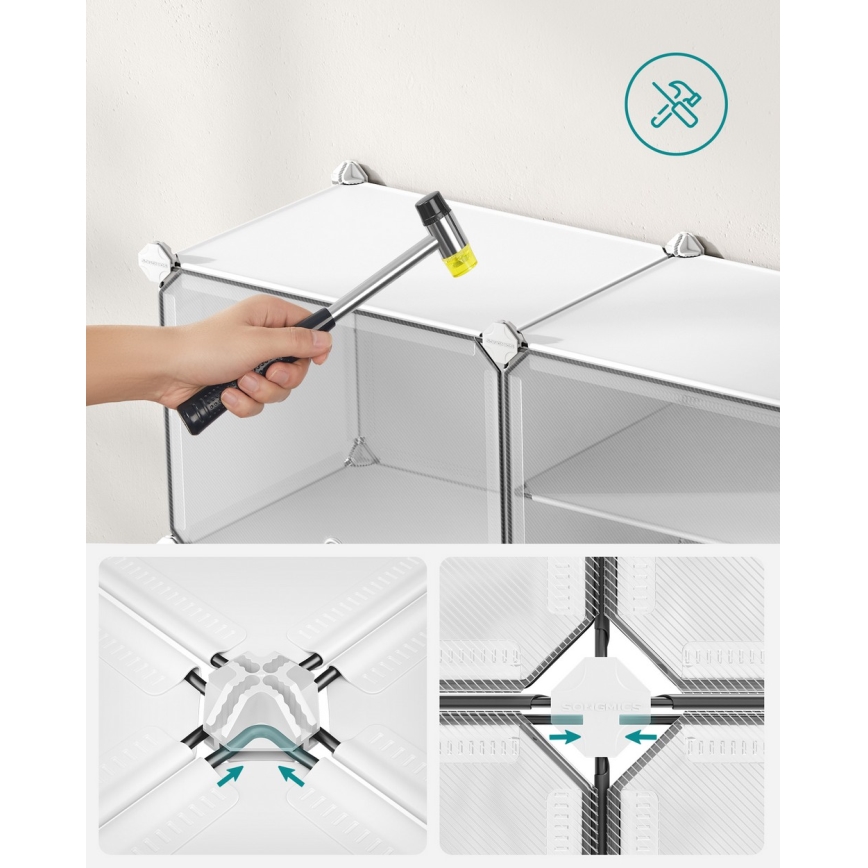 Modularna polica s pregradama BOXIFY bijela