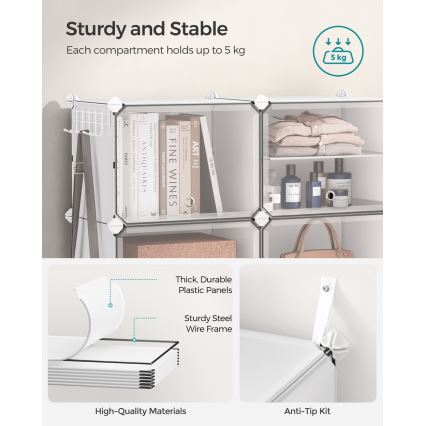 Modularni regal s pretincima BOXIFY bijela