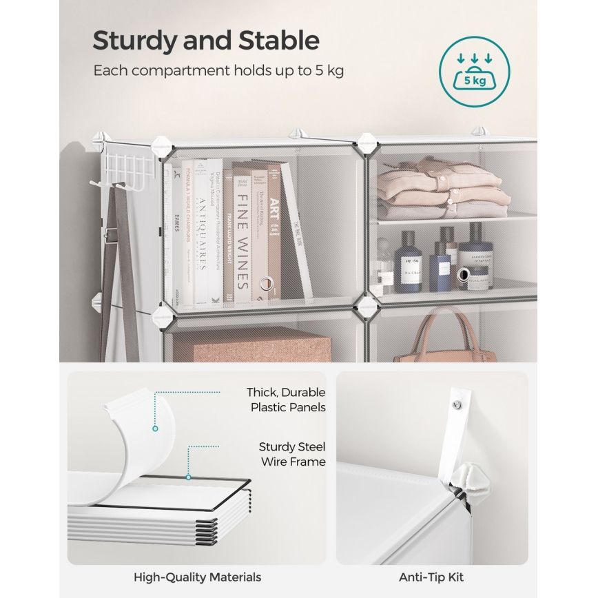 Modularni regal s pretincima BOXIFY bijela