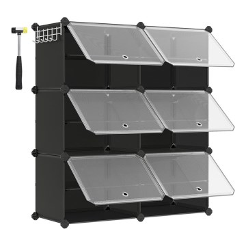 Modularni regal s pretincima BOXIFY, crni
