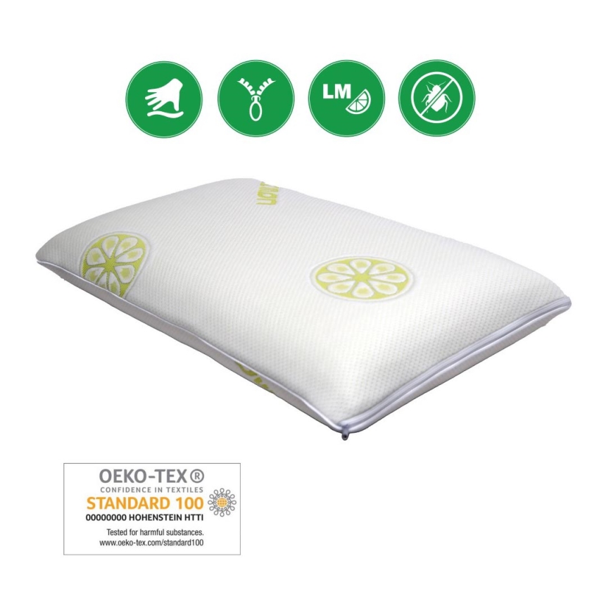 Monarch - Ortopedski jastuk s memory pjenom RIMINI 40x70 cm navlaka Lemon