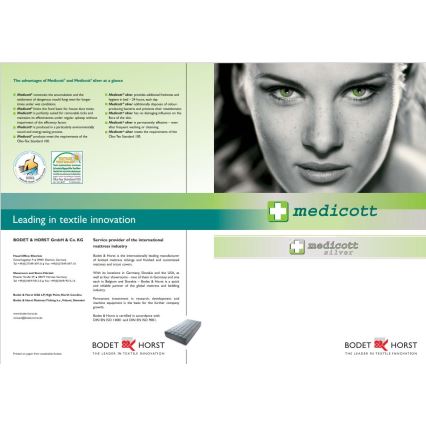 Monarch - Ortopedski jastuk s memory pjenom RIMINI 40x70 cm Silver Medicott