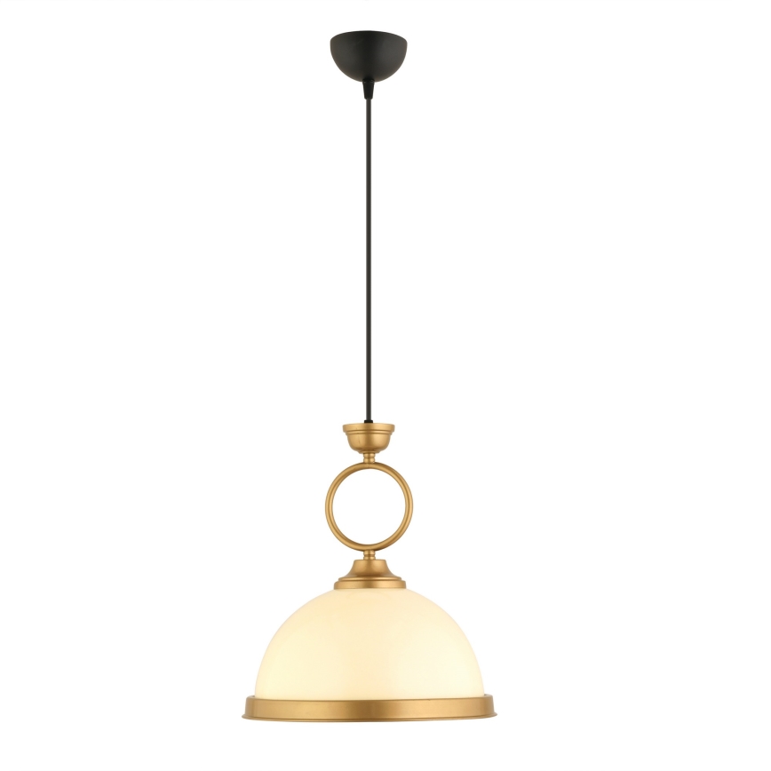 MONZA luster sa kablom 1xE27/40W/230V, prečnik 26 cm, kremasta/bronzana