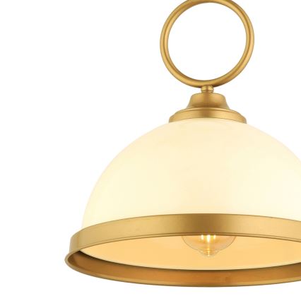 MONZA luster sa kablom 1xE27/40W/230V, prečnik 26 cm, kremasta/bronzana