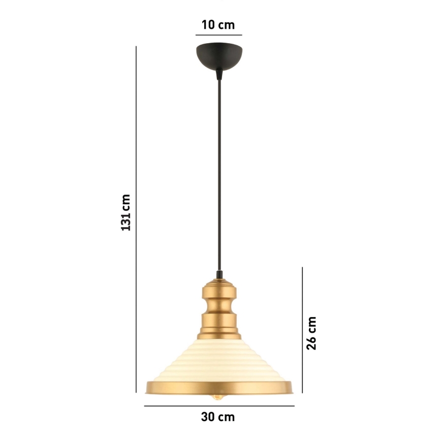 MONZA viseća lampa 1xE27/40W/230V pr. 30 cm krem/zlato
