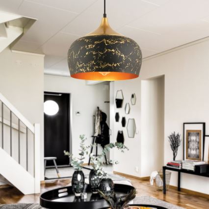 MONZA viseća lampa 1xE27/40W/230V, promjer 30 cm, crna/bronzana