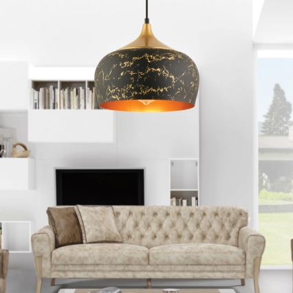 MONZA viseća lampa 1xE27/40W/230V, promjer 30 cm, crna/bronzana