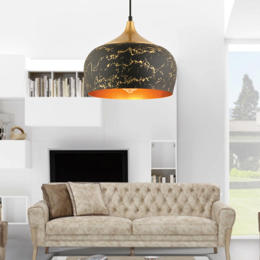 MONZA viseća lampa 1xE27/40W/230V, promjer 30 cm, crna/bronzana