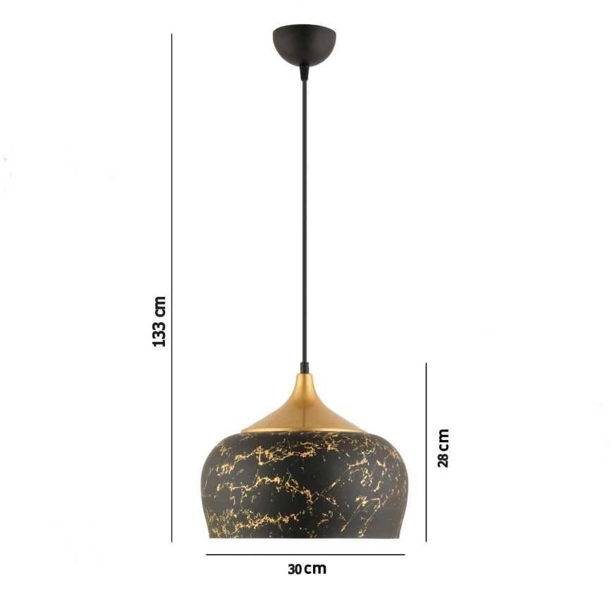 MONZA viseća lampa 1xE27/40W/230V, promjer 30 cm, crna/bronzana