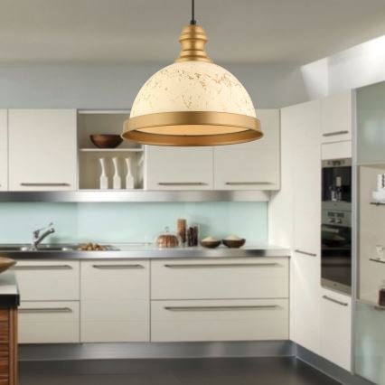 MONZA viseće svjetlo 1xE27/40W/230V promjer 29 cm krem/bronzano