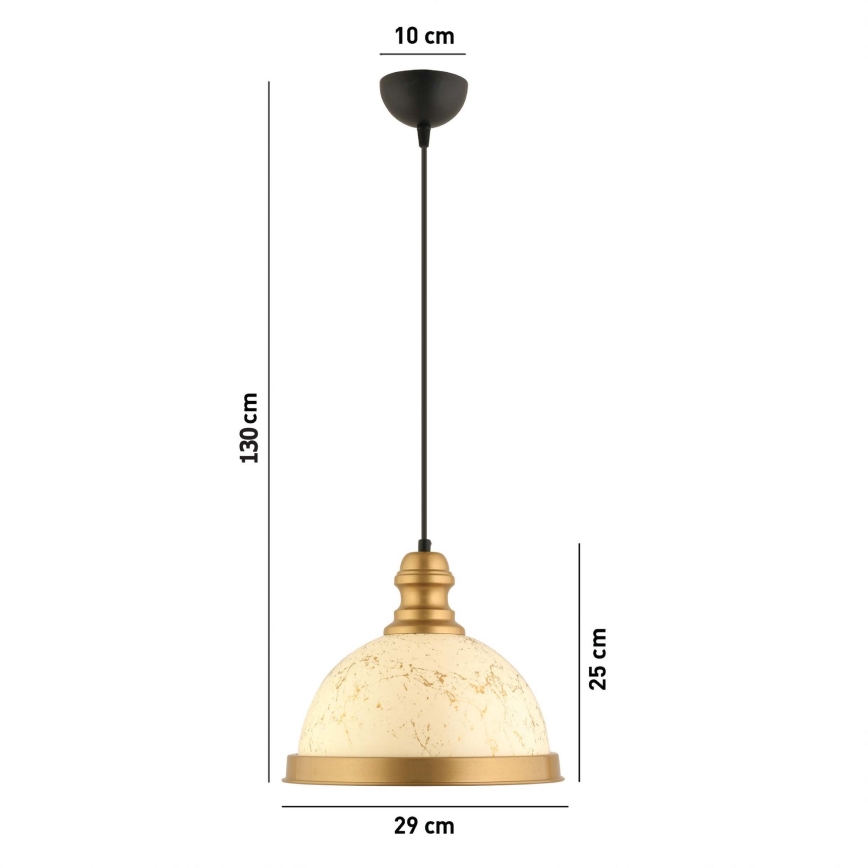 MONZA viseće svjetlo 1xE27/40W/230V promjer 29 cm krem/bronzano