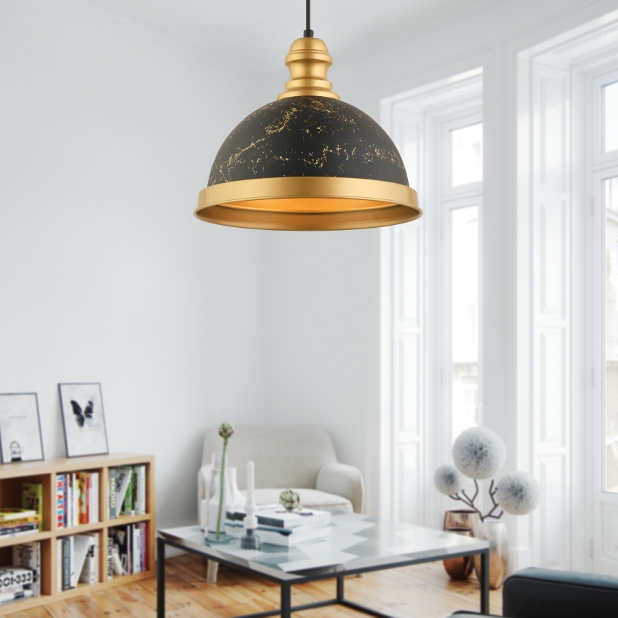 MONZA viseći luster 1xE27/40W/230V pr. 29 cm crna/bronzana
