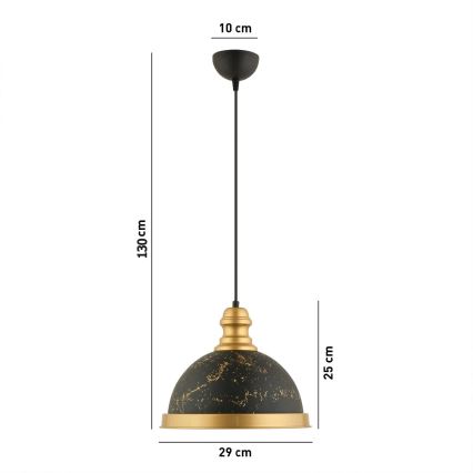 MONZA viseći luster 1xE27/40W/230V pr. 29 cm crna/bronzana