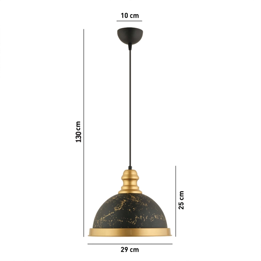 MONZA viseći luster 1xE27/40W/230V pr. 29 cm crna/bronzana