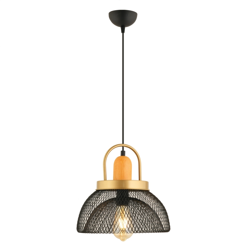 MONZA viseći luster 1xE27/40W/230V, promjer 29 cm, crna/zlatna