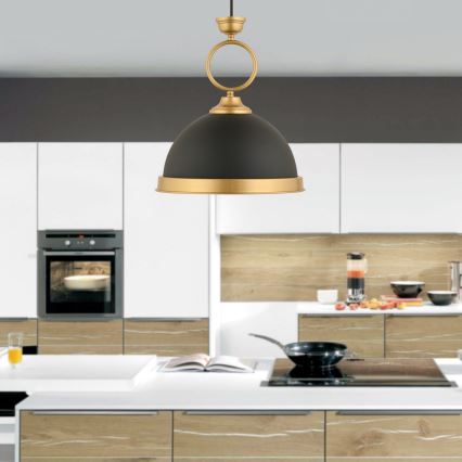 MONZA visilica 1xE27/40W/230V promjer 30 cm crna/bronzina