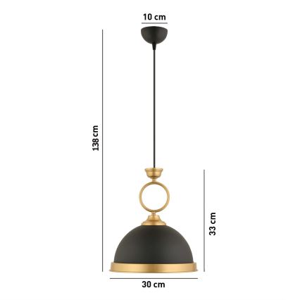 MONZA visilica 1xE27/40W/230V promjer 30 cm crna/bronzina