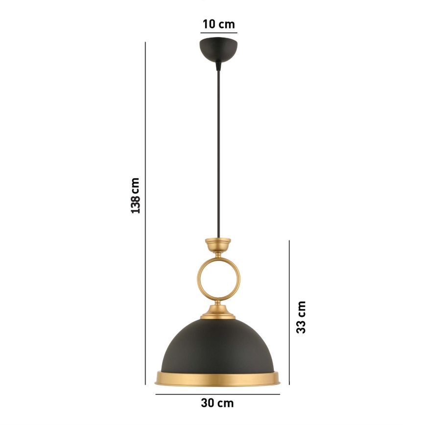MONZA visilica 1xE27/40W/230V promjer 30 cm crna/bronzina