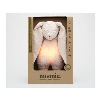 Moonie - Igračka za uspavljivanje s melodijom i svjetlom 2.0 zečić organic rose