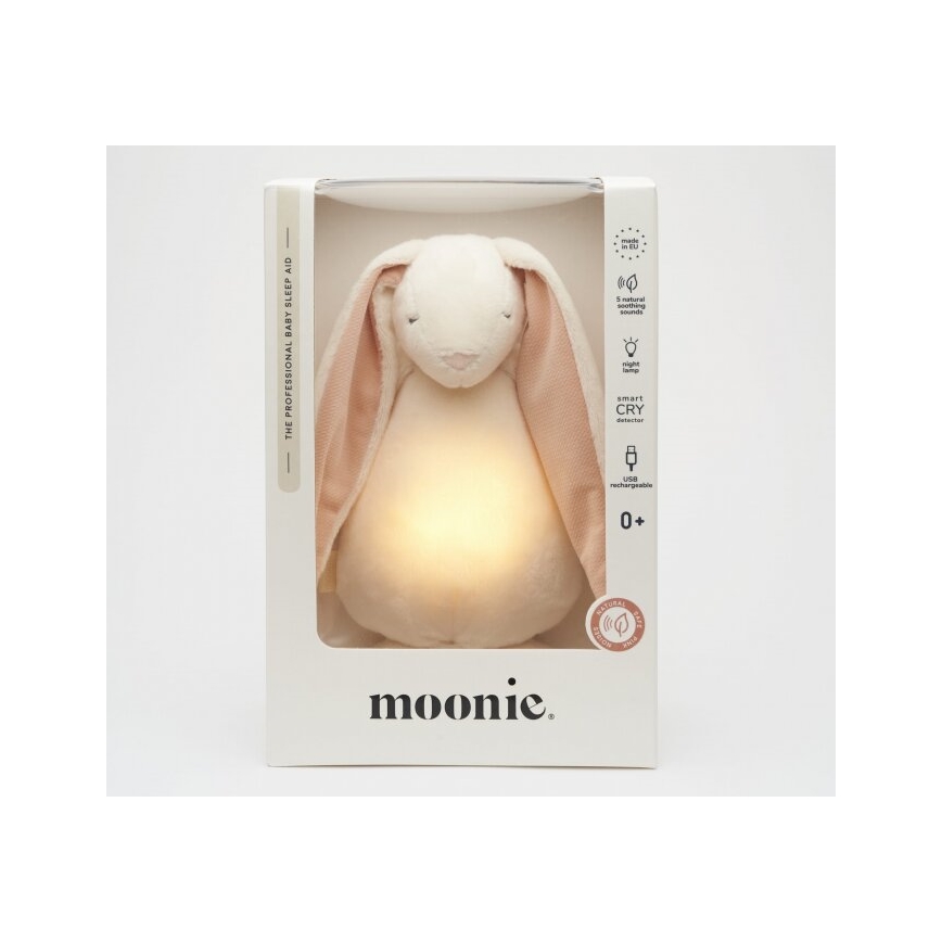 Moonie - Igračka za uspavljivanje s melodijom i svjetlom 2.0 zečić powder
