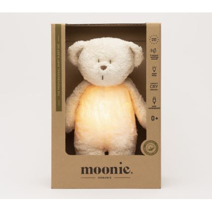Moonie - Igračka za uspavljivanje s melodijom i svjetlom medvjedić 2.0 organic polar