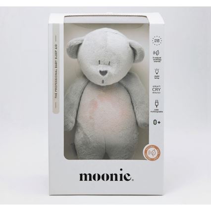 Moonie - Igračka za uspavljivanje s melodijom i svjetlom medvjedić 2.0 silver