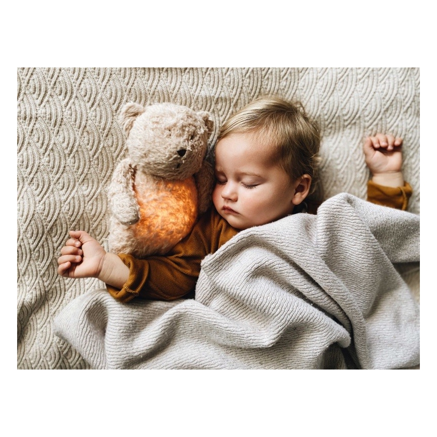 Moonie - Igračka za uspavljivanje s melodijom i svjetlom medvjedić organic rose natur