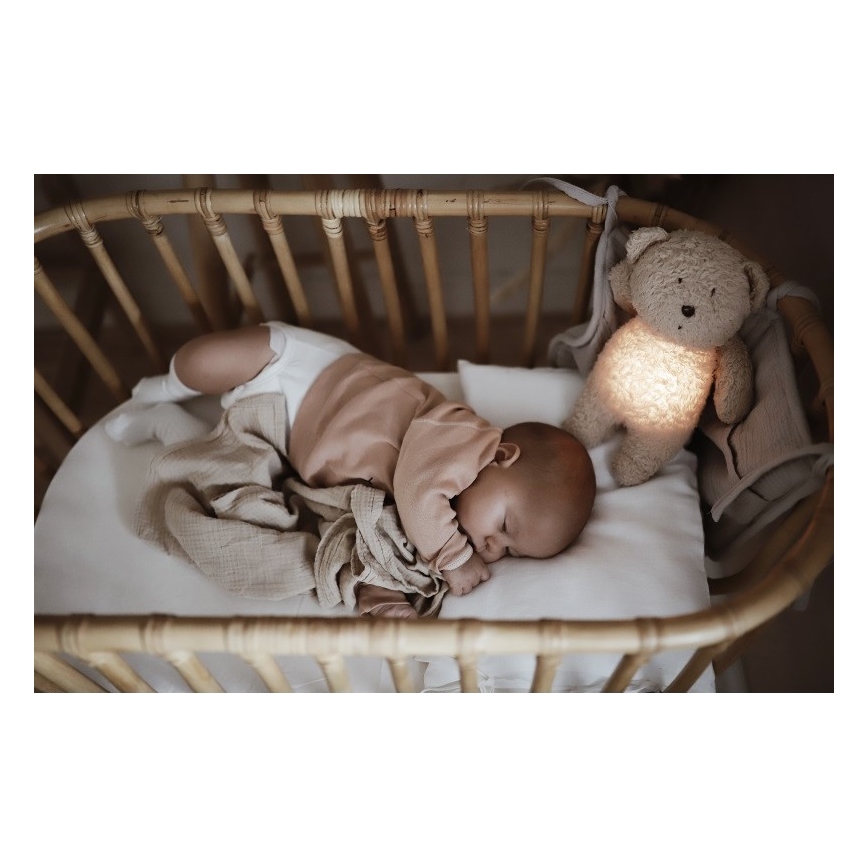 Moonie - Igračka za uspavljivanje s melodijom i svjetlom medvjedić organic rose natur