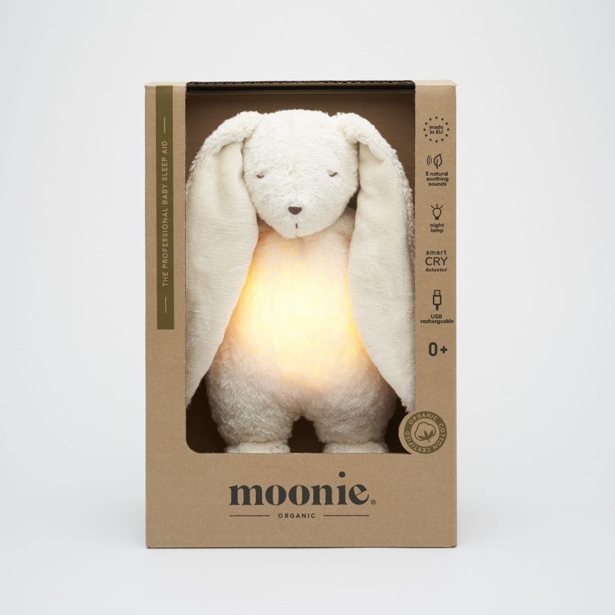 Moonie - Igračka za uspavljivanje s melodijom i svjetlom zečić organic polar natur