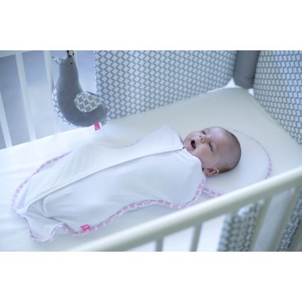 MOTHERHOOD - Jastuk za povijanje Zip & swaddle CLASSICS 2,5-5 kg ružičasta