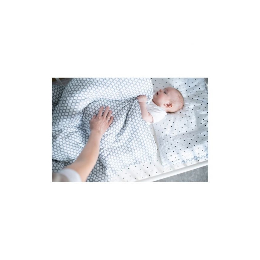 MOTHERHOOD - Posteljina za dječji krevetić od pamučnog muslina Pro-Washed 2-dijelna siva