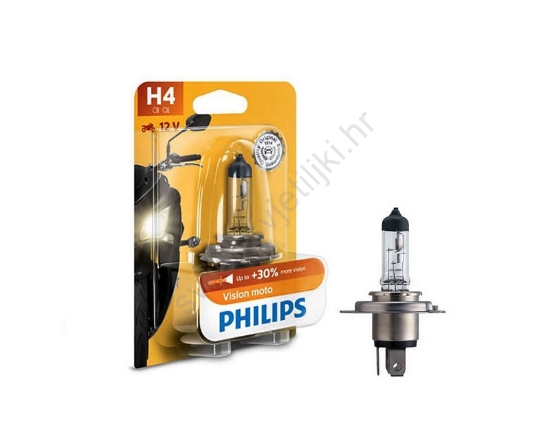 Philips Lampadina H4 Vision Moto 12V 60/55W - Ricambio Per Moto E Scooter
