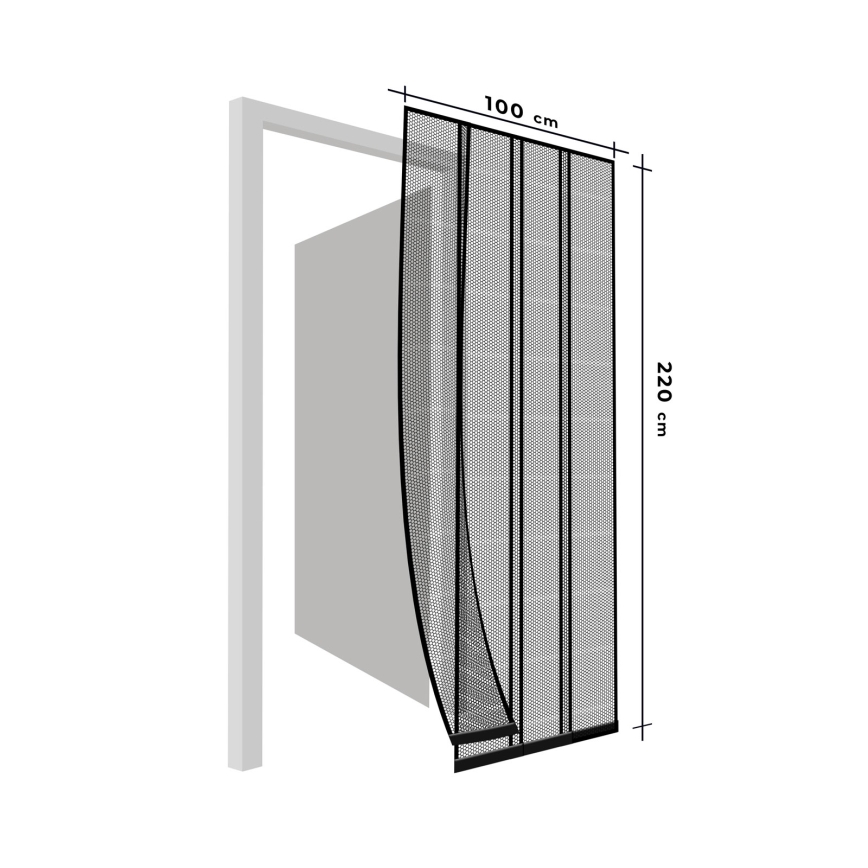 Mreža protiv insekata za vrata 100x220 cm crna