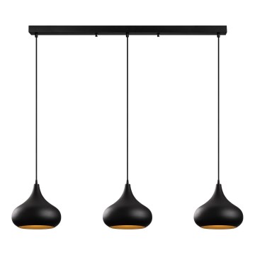 MUBA 3xE27/40W/230V crna viseća lampa