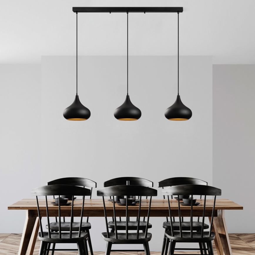 MUBA 3xE27/40W/230V crna viseća lampa