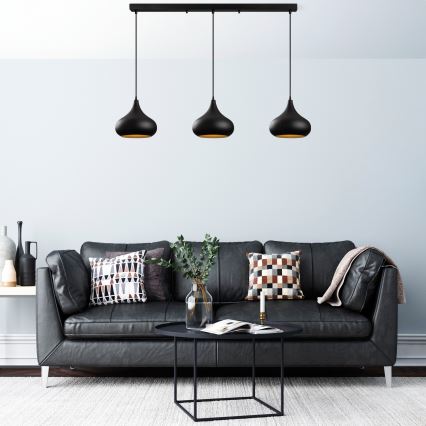 MUBA 3xE27/40W/230V crna viseća lampa