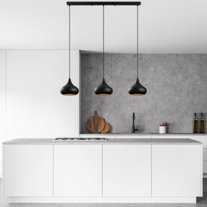 MUBA 3xE27/40W/230V crna viseća lampa