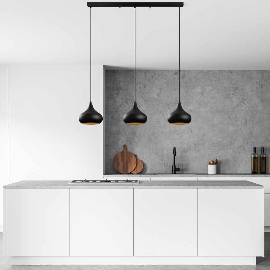 MUBA 3xE27/40W/230V crna viseća lampa