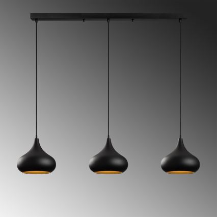 MUBA 3xE27/40W/230V crna viseća lampa