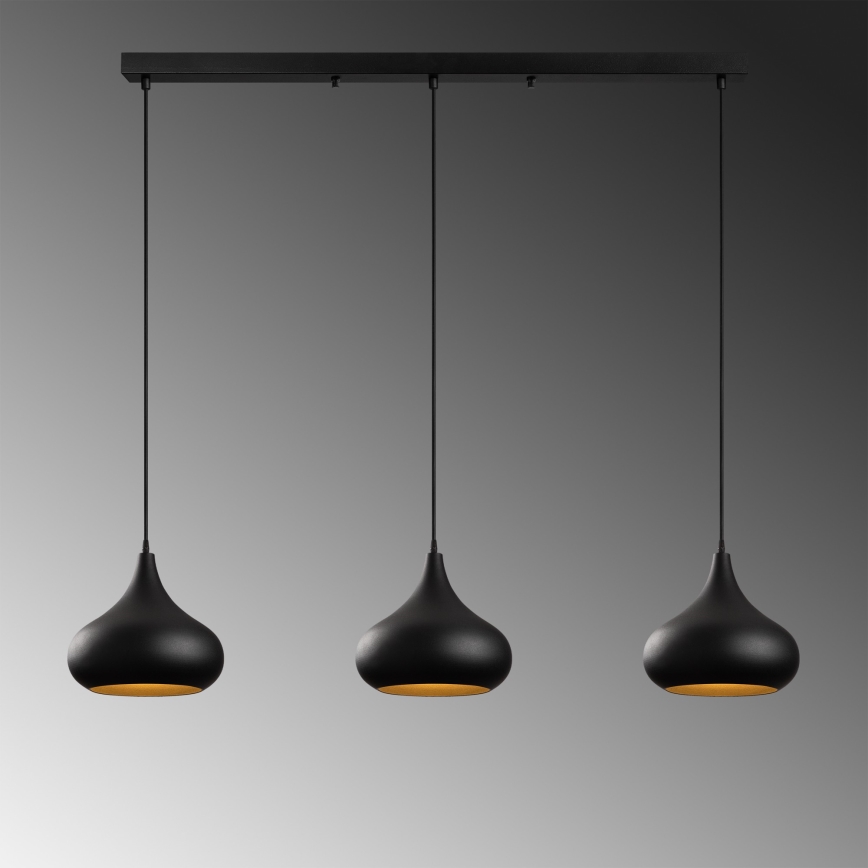 MUBA 3xE27/40W/230V crna viseća lampa