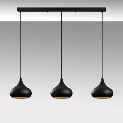 MUBA 3xE27/40W/230V crna viseća lampa