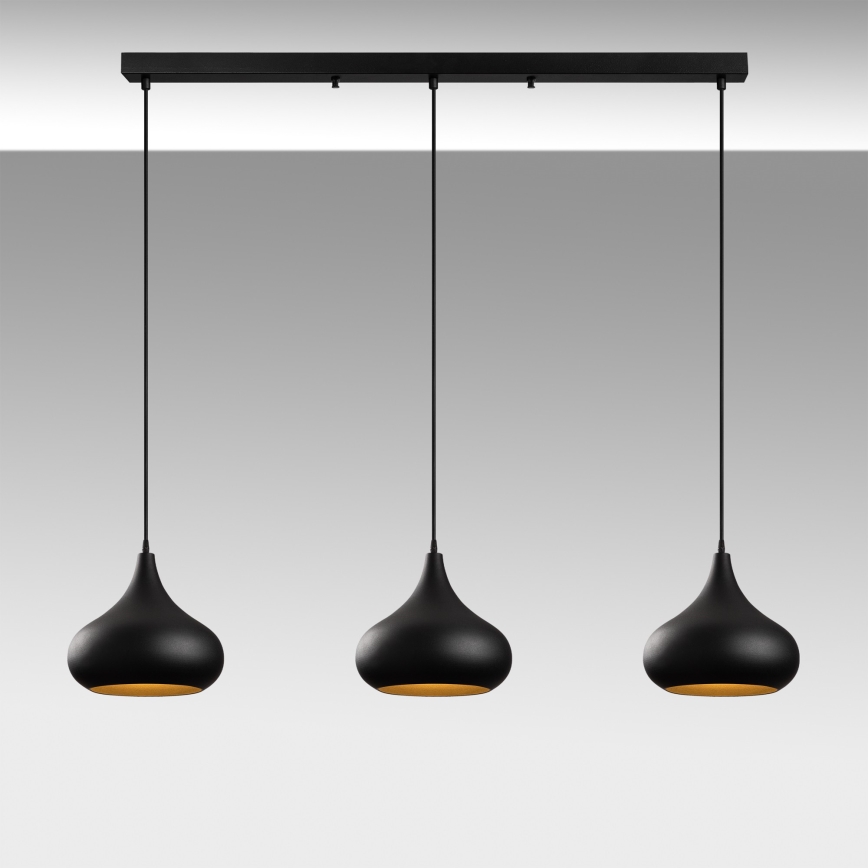 MUBA 3xE27/40W/230V crna viseća lampa