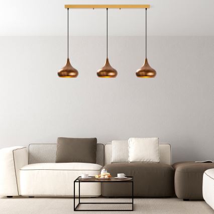 MUBA stropna lampa 3xE27/40W/230V, bakarna