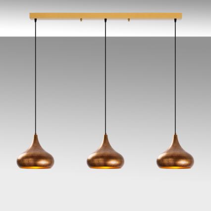 MUBA stropna lampa 3xE27/40W/230V, bakarna