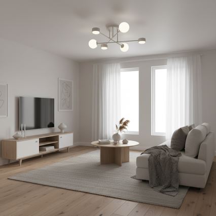 Nadgradna stropna svjetiljka HOLON 3xG9/8W/230V + 3xGX53/12W siva