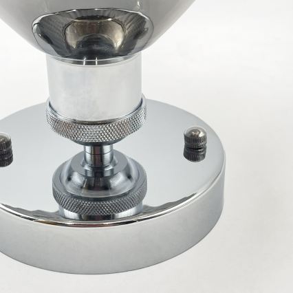 Nadgradna stropna svjetiljka TRISH 1xE27/15W/230V sjajni krom/zadimljeno-crna