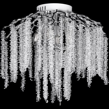 Nadgradni luster 6xE14/60W/230V + 3xLED/3W pr. 54 cm sjajni krom